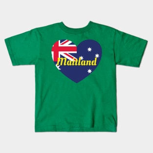 Maitland NSW Australia Australian Flag Heart Kids T-Shirt